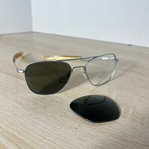 Randolph Engineering Aviator Sunglasses 5 1/2 Matte Chrome AF-55-20 READ DESC